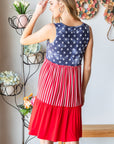 Heimish Full Size US Flag Theme Contrast Tank Dress