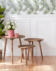 Rattan Wood Accent Table (Set of 3)