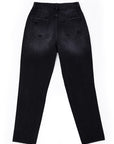 Lilou Black Distressed Straight Jeans