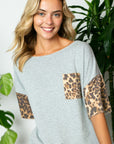 e Luna Terry Solid Animal Boxy Top