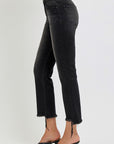 RISEN Full Size Raw Hem Cropped Flare Jeans Plus Size