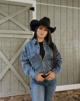 Western Denim Patch Pockets Long Sleeve Shirt