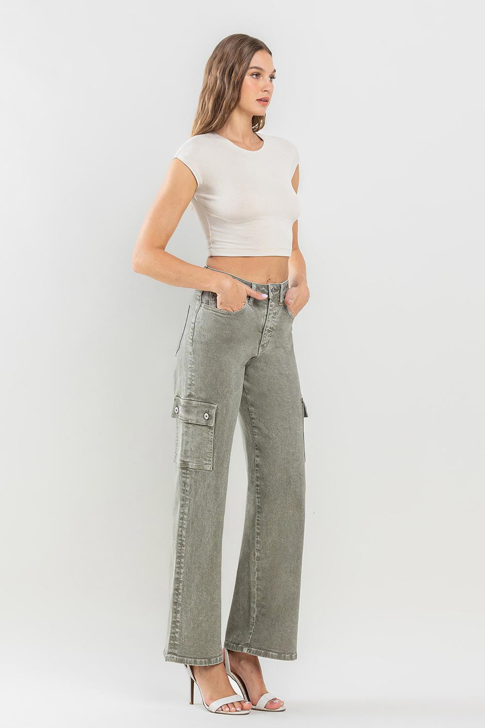 Vervet by Flying Monkey 90&#39;s Super High Rise Cargo Jeans