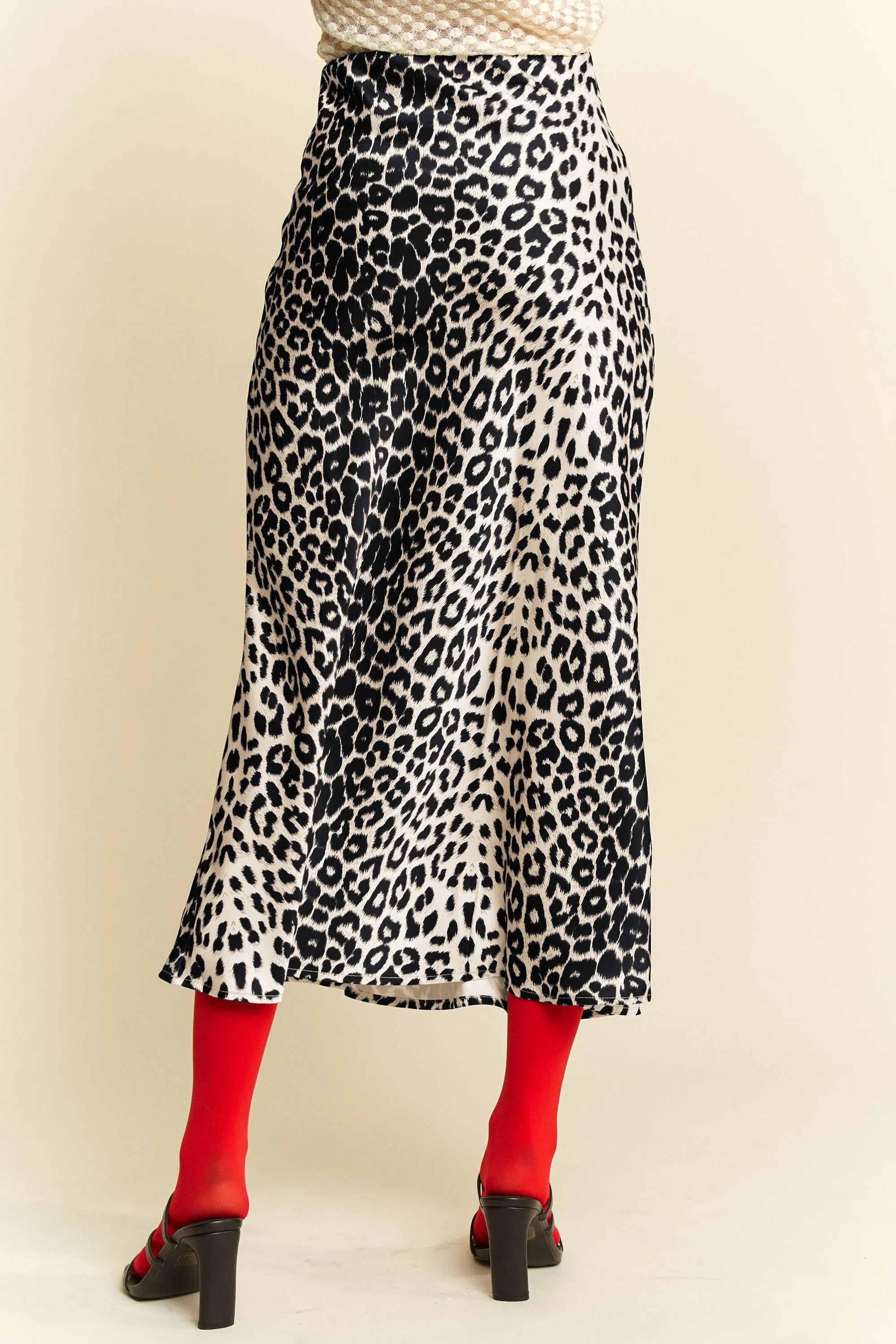 Davi & Dani Leopard Animal Print Long Length Skirt