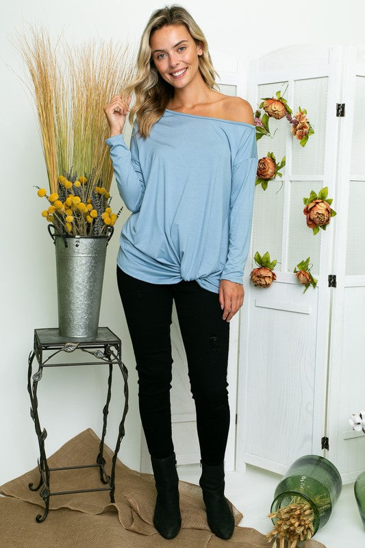 e Luna PLUS Solid One Shoulder Top