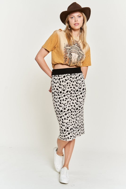 PLUS Jade By Jane Animal Print Sweater Skirt