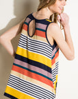 e Luna Multi Stripe Jersey Tank Top