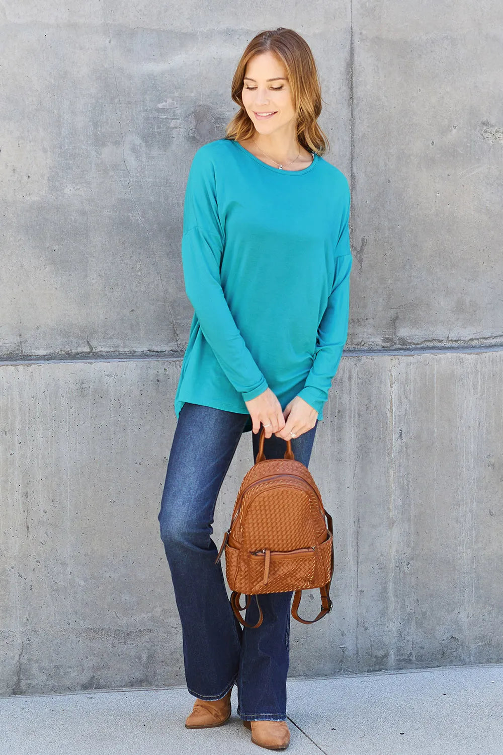 Basic Bae Full Size Relaxed Long Sleeve Tee