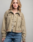 Embroidered Wash Cotton Jacket