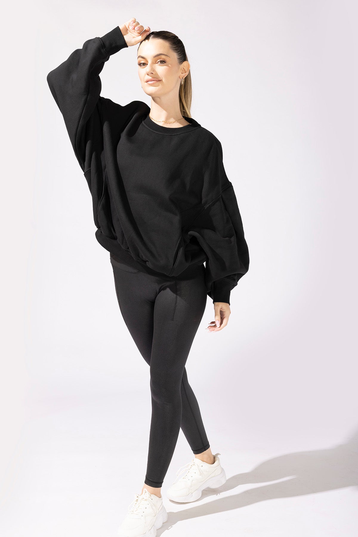 POPFLEX Full Size Brunch Sweater - Black