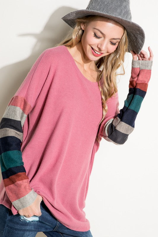 e Luna PLUS Cozy Colorblock Top