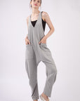 VERY J  Plunge Sleeveless Jumpsuit with Pockets