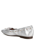 Marlow Metallic Eyelet Detail Bow Ballerinas