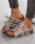 Caroline Strappy Hollowed Platform Slippers