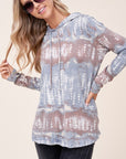 e Luna Terry Tie Dye Long Hoodie PLUS Top