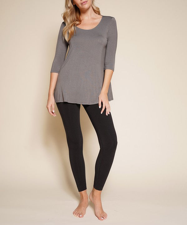 Fabina Bamboo Elbow Tunic Tee