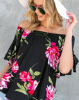 e Luna Floral Off Shoulder Top