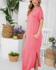 e Luna PLUS Solid Rhinestone Maxi Dress