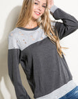 e Luna Distressed French Terry Sweatshirts