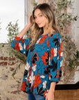 Sew In Love Full Size Printed Boat Neck Blouse