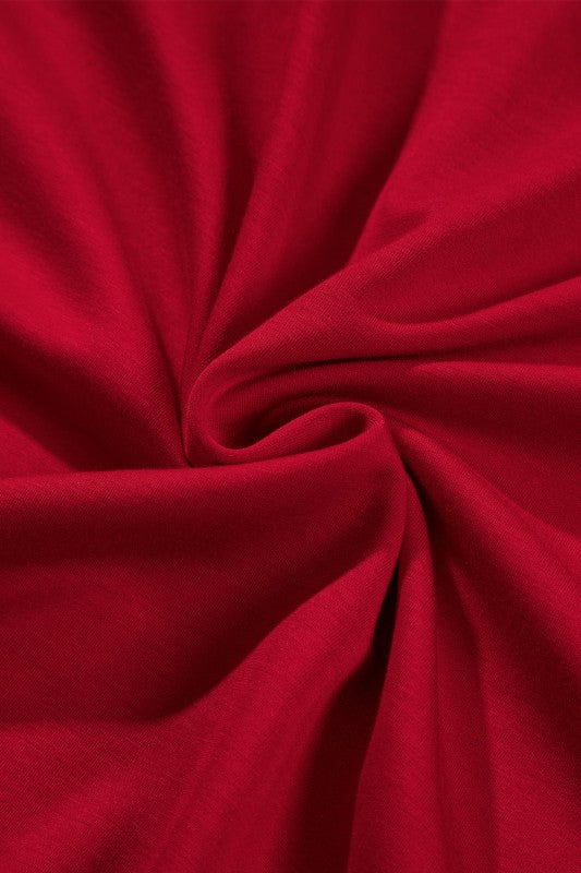 Solid Ruched Long Sleeve Midi Dress