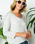 e Luna Plus Stripe Hoodie Top