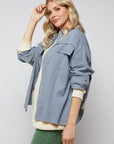 Davi & Dani Sequin Long Sleeve Button Down Jacket - Online Only