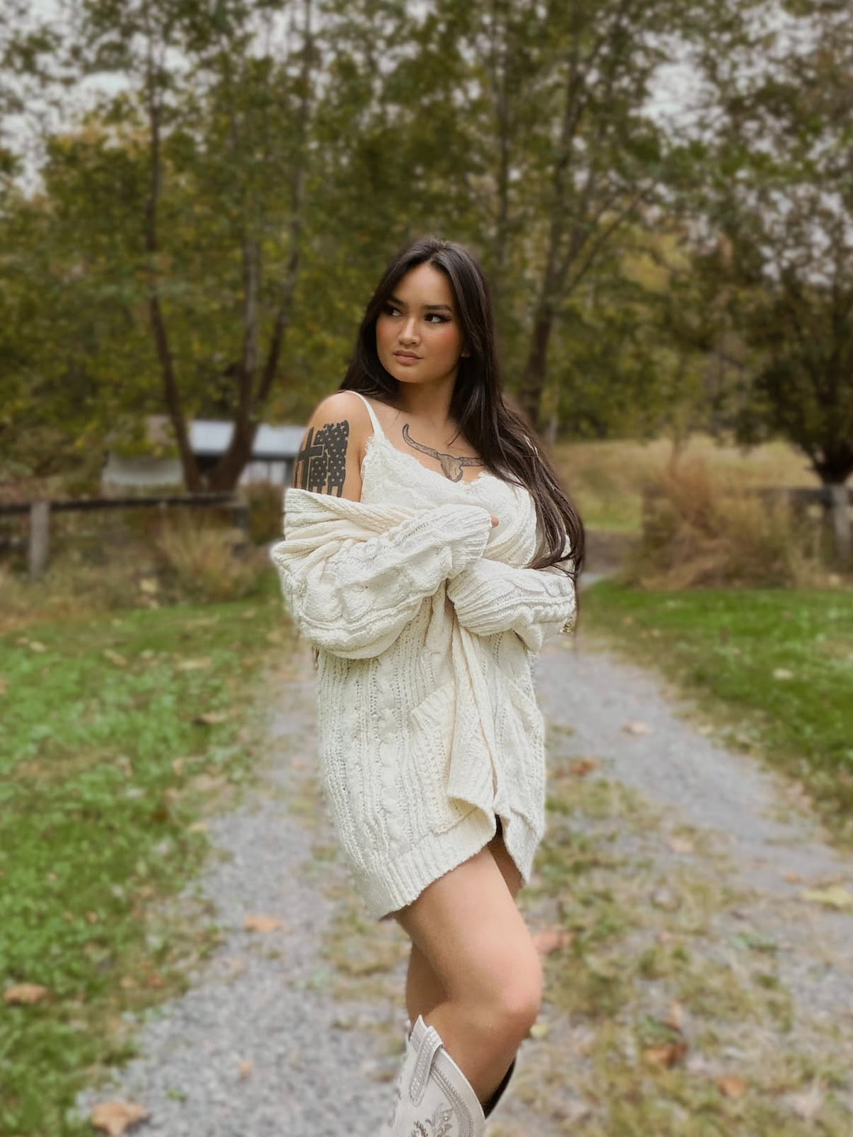Cable Knit Open Front Cardigan