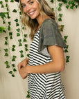 e Luna PLUS Striped Camo Twist Top