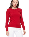 Crew Neck Long Sleeve Light Basic Casual Knit Top