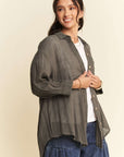 Davi & Dani High-Low Chest Pocket Button Up Shirt