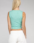 Zenana Ribbed Scoop Neck Cropped Sleeveless Top