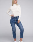 Zenana Ribbed Turtle Neck Long Sleeve Top