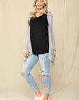 Celeste Full Size Open Front Knit Cardigan