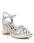 Sparks Fly Glitter Strappy Block Sandals