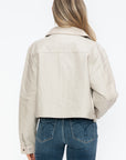 Snobbish Snap Down Long Sleeve PU Leather Jacket