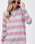 Plus Big Stripe Sweatshirt Top - Online Only - My Pampered Life Seattle