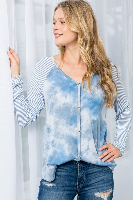 e Luna Tie Dye Mixed Top