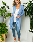 e Luna Solid Jersey Cascading Cardigan