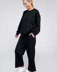 Textured Fabric Top and Pants Casual Set