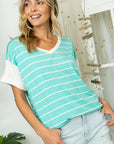 e Luna PLUS Big Striped Jersey Boxy Top