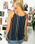 e Luna PLUS Striped Woven Camisole Top