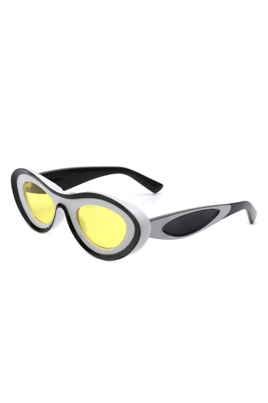 Retro Oval Bold Futuristic Sunglasses