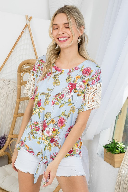 e Luna Floral Boxy Top