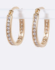 Petite CZ Oval Hoop Earrings