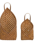 Woven Bamboo Basket Wall Pocket (Set of 2)