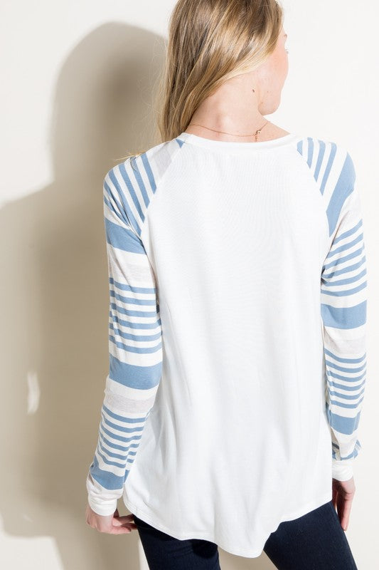 e Luna PLUS Engineering Striped Mix Top