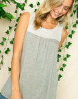 e Luna PLUS Solid Pin Striped Mix Tank Top