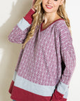 e Luna Aztec Monogram Colorblock Tunic