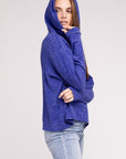 Zenana Hooded Brushed Melange Hacci Sweater